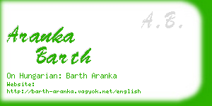 aranka barth business card